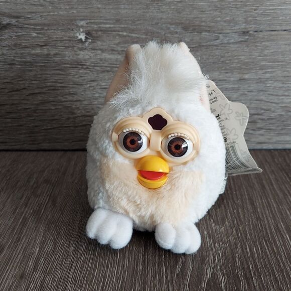 White Furby Buddies Lamb toy 1999, Beanbag Buddy Stuffed Plush Tiger Electronics - Picture 1 of 6